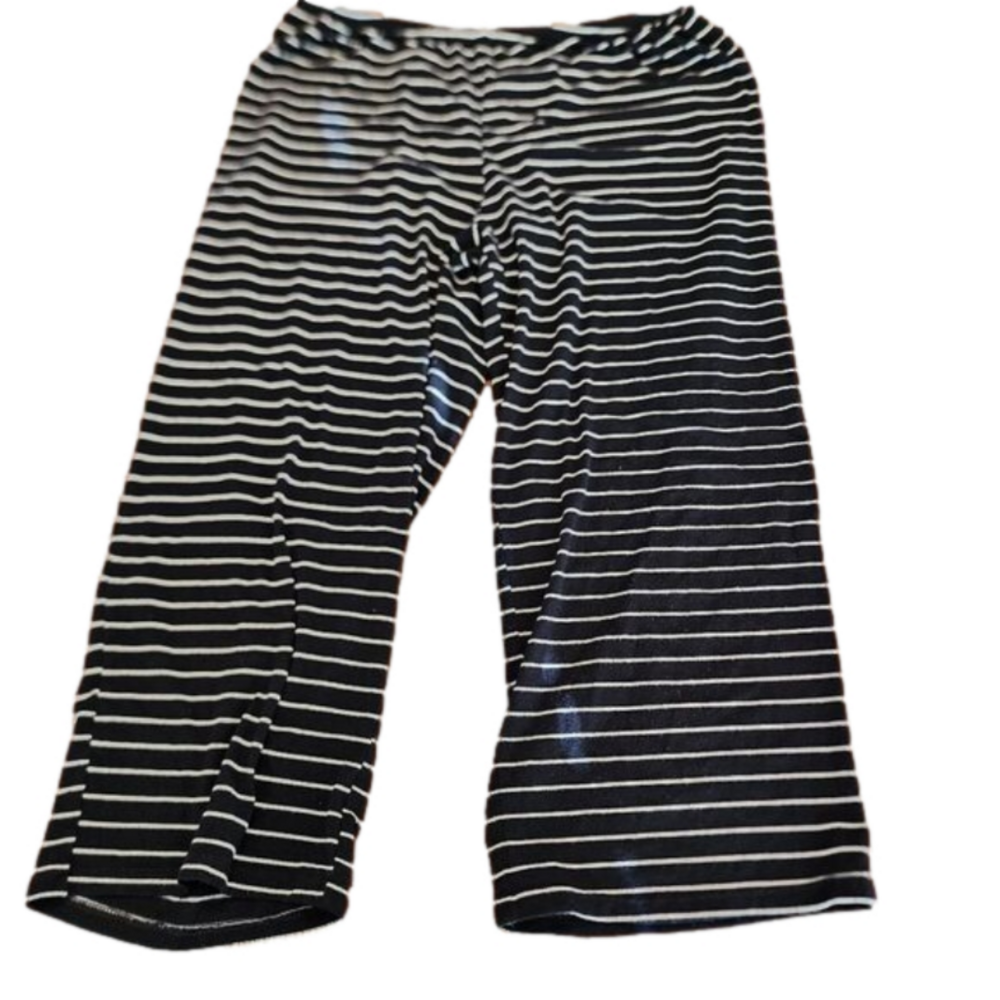 Striped Polyester capri